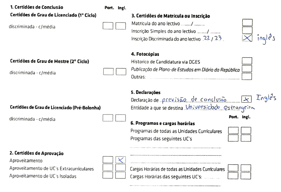 R01 form filled out to get the required documents